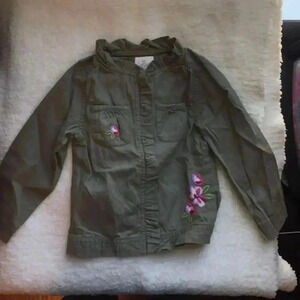 Green cotton zip up jacket - 3T